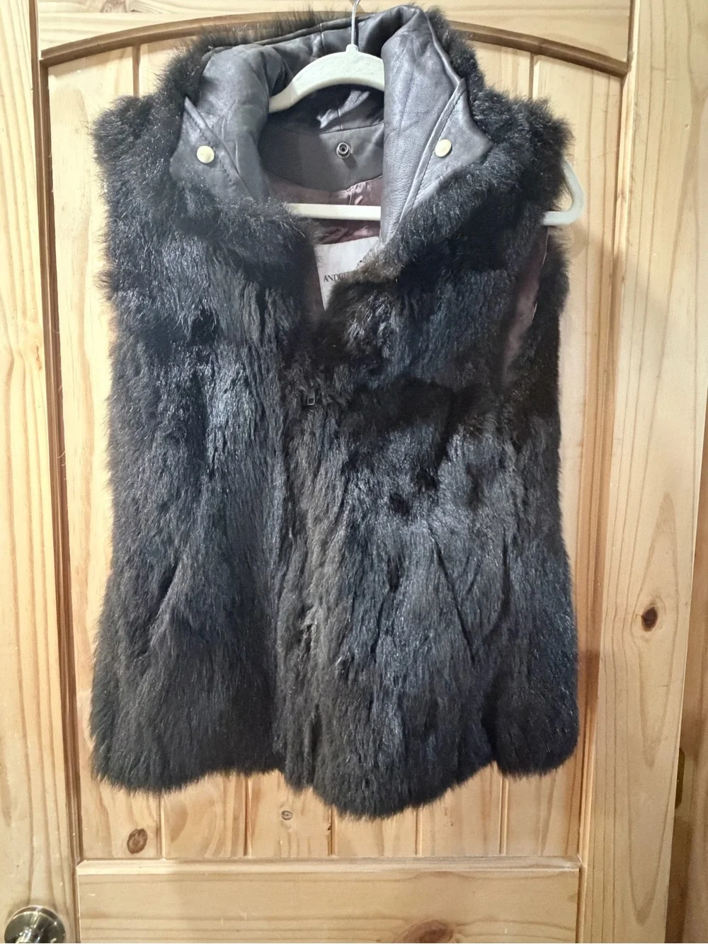 Andrew Marc Black  Opossum Fur Vest
